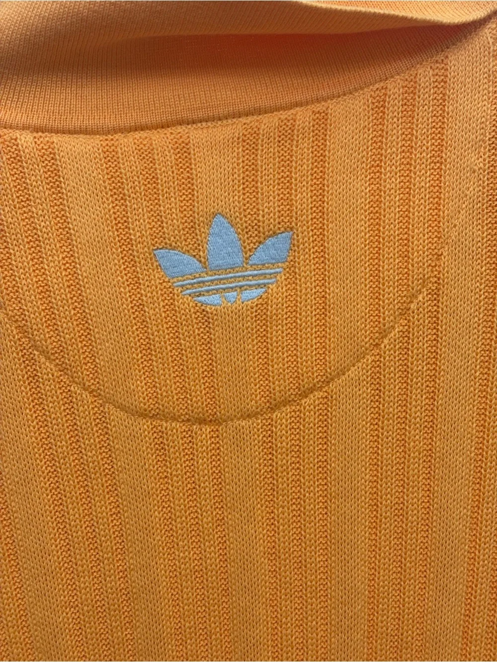 Vintage Retro Adidas x Pharrell Human Race Soccer Sports Knit LS Jersey Orange